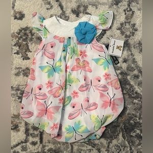 Cuddle Bear | Colorful Butterfly Romper Baby Girl Size 3m